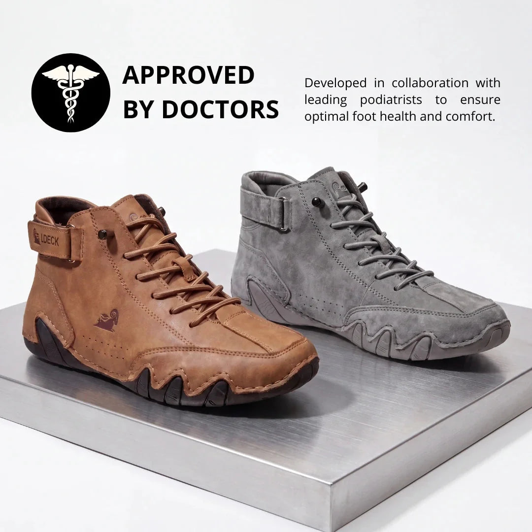 Chaussures Orthopédiques Respirantes en Cuir Vegan Semelle Plateforme Confort